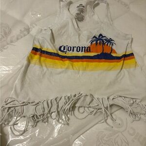 Corona White Cotton Tank Top